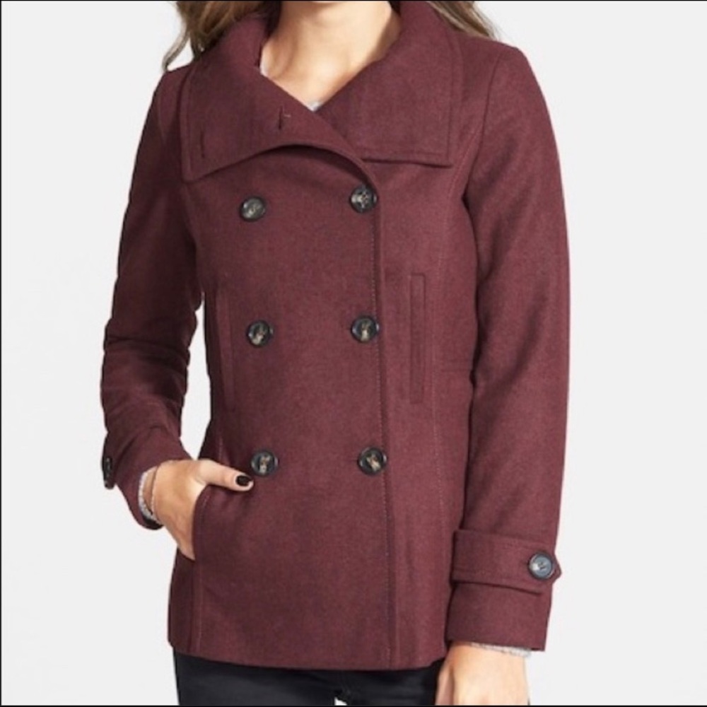 Burgundy Peacoat